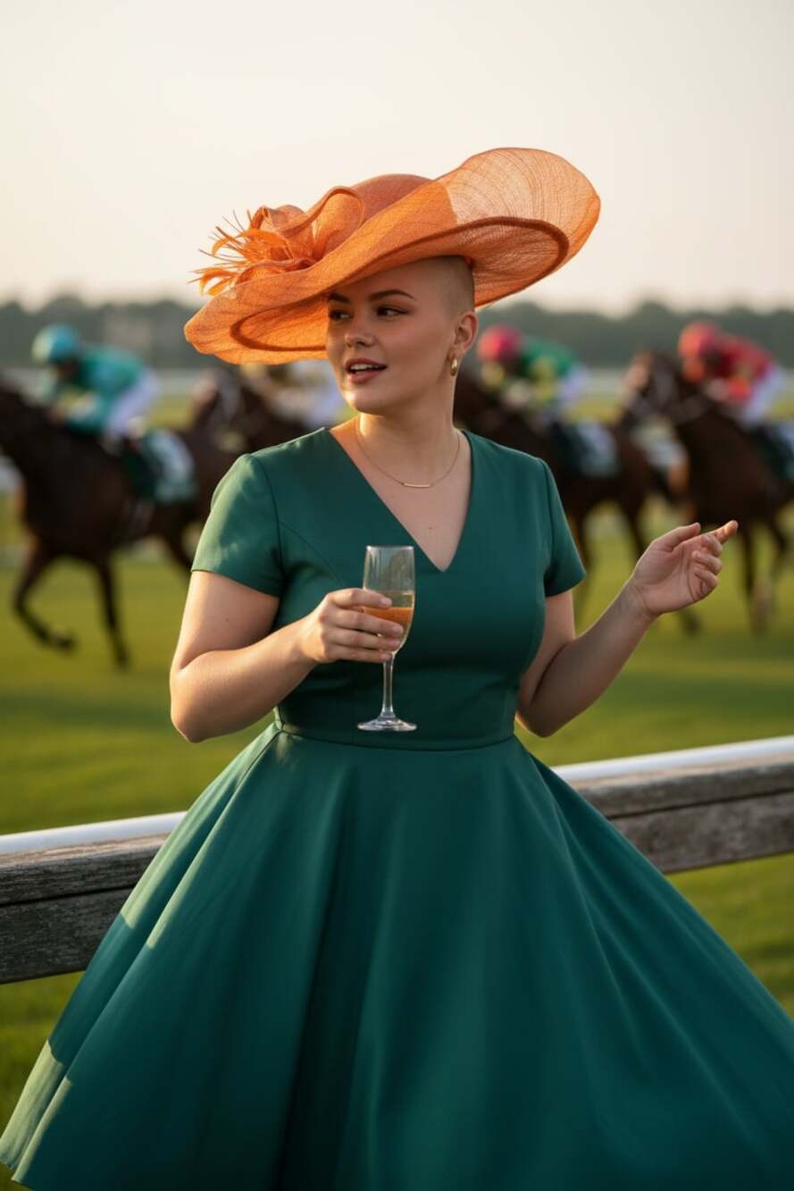 C.C Exclusives Copper Colored Sinamay Wide Brim Kentucky Derby Fascinator Hat